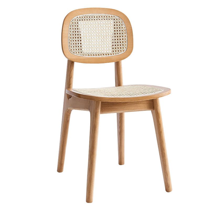 Armless Dining Chairs Modern Rubber Wood Side Chairs for Kitchen