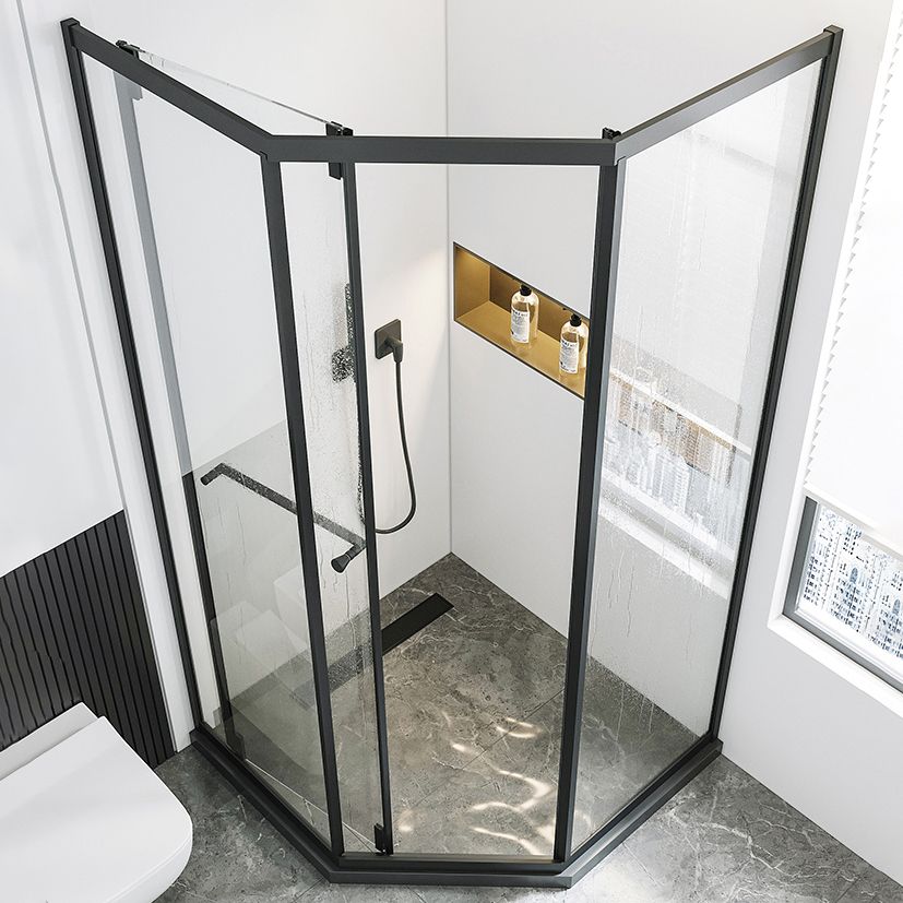 Contemporary Plain Shower Enclosure Neo-Angle Clear Semi-Frameless Shower Enclosure