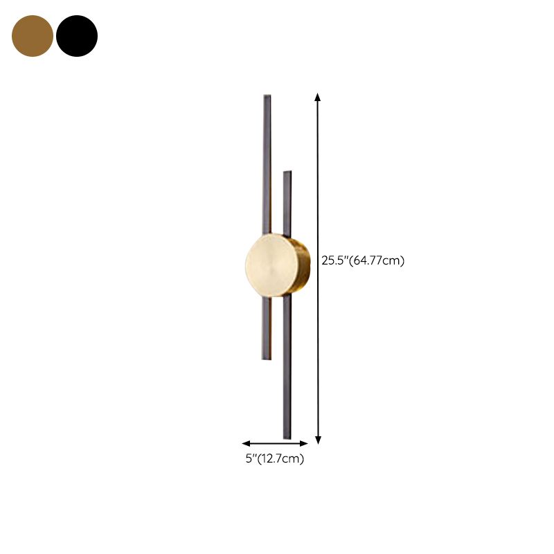 Single Modern Golden/Black Wall Mounted Sconce LED Metal Wall Light for Foyer