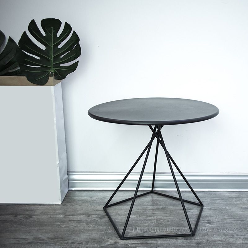 Metal Frame End Table Solid Color Round Side End Table for Living Room