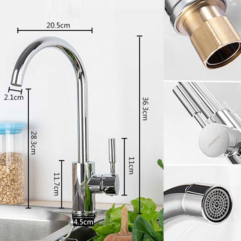 Modern Kitchen Faucet Brass Lever Handles Swivel Spout Bar Prep Kitchen Faucet