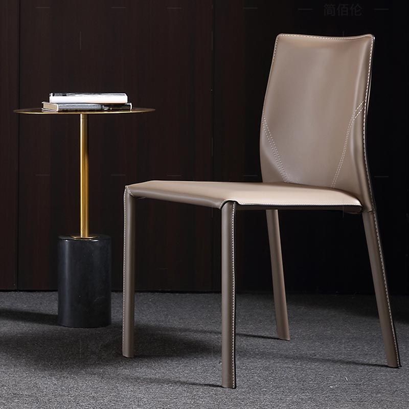 Contemporary Chair Armless Dining Chair with Metal Legs for Kitchen