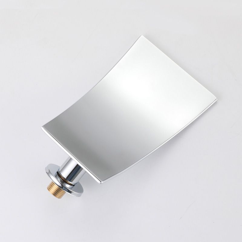 Contemporary Wall Mounted Bathroom Faucet Low Arc Solid Brass Faucet