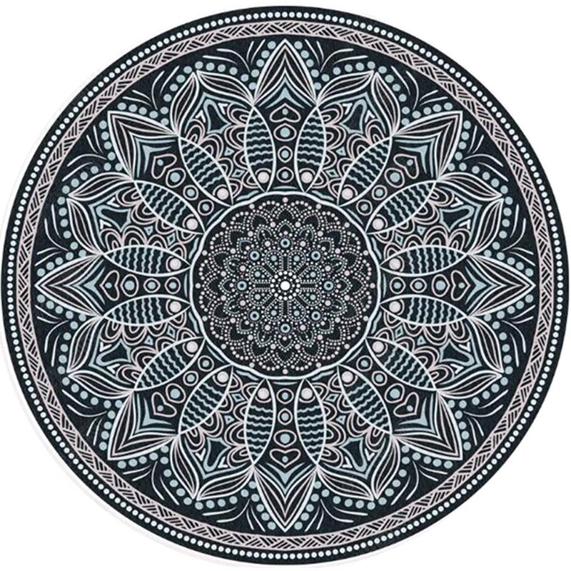 Moroccan Door Rug Multicolor Mandala Area Rug Polypropylene Anti-Slip Stain Resistant Machine Washable Rug