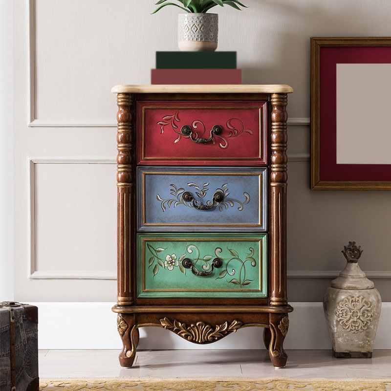 Traditional Style Storage Chest Vertical Lingerie Chest with 3 / 4 Drawers