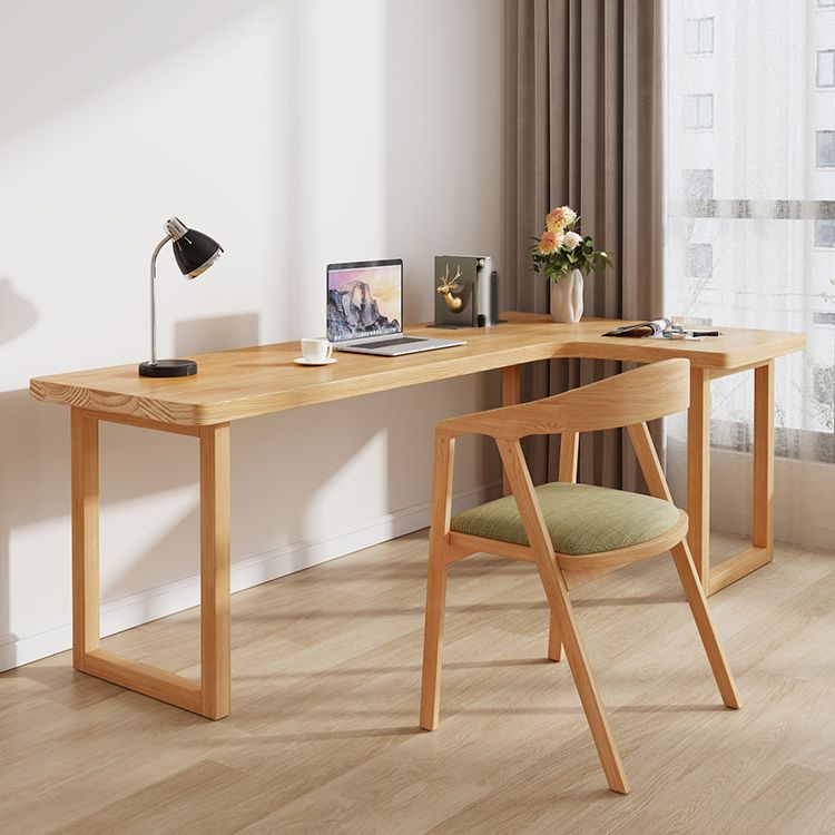 Modern Solid Wood Writing Desk Sled Base Natural Office Desk