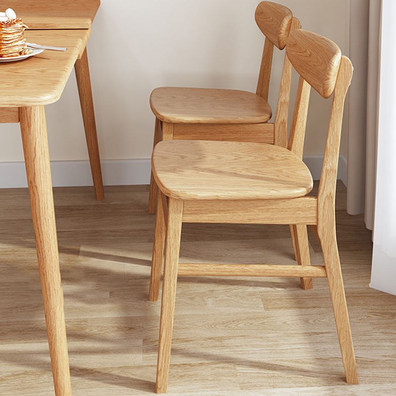 Minimalist Wood Dining Side Chairs Open Back Side Chairs for Home