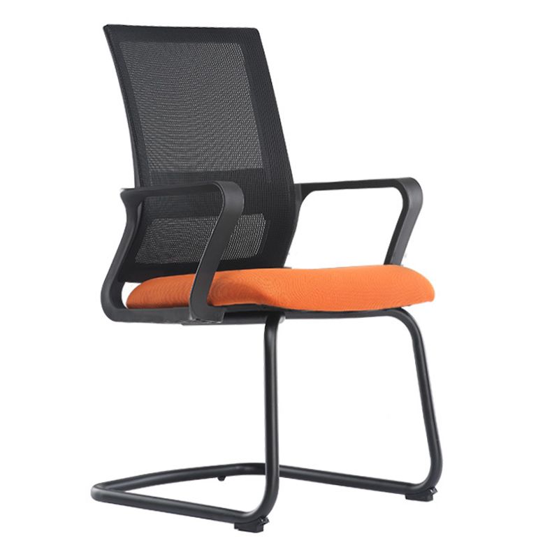 Black Leatherette and Mesh Chair Upholstered Mid-back Task Chair