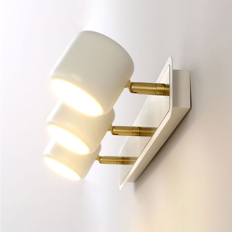 Aluminum Multi Lights Vanity Wall Light Fixtures Modern Style Cylinder Wall Lamps