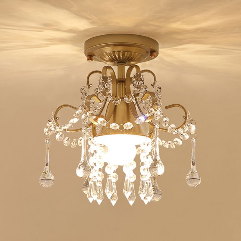 Creative Crystal Ceiling Light Household Flush Mount Light Fixture for Bedroom