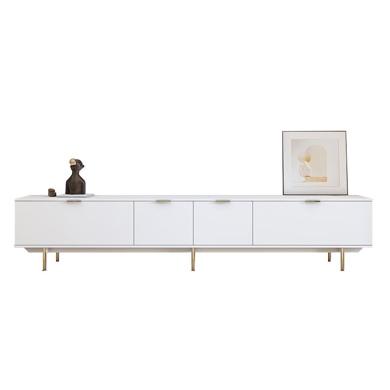 Modern TV Console Contemporary White TV Stand with Storage for Living Room