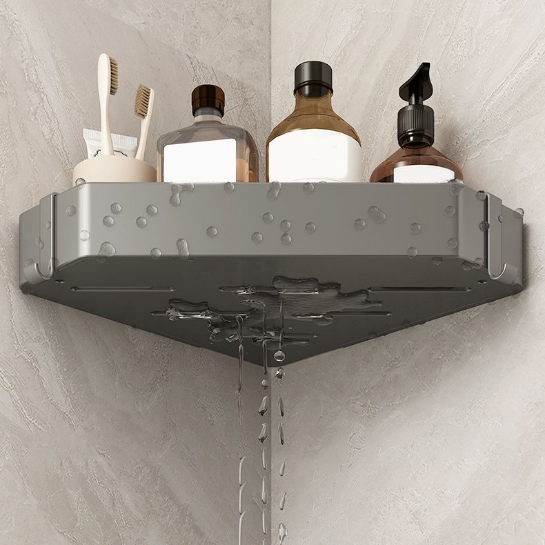 Matte Grey Bathroom Accessory Set Modern 3 - Piece Bath Shelf