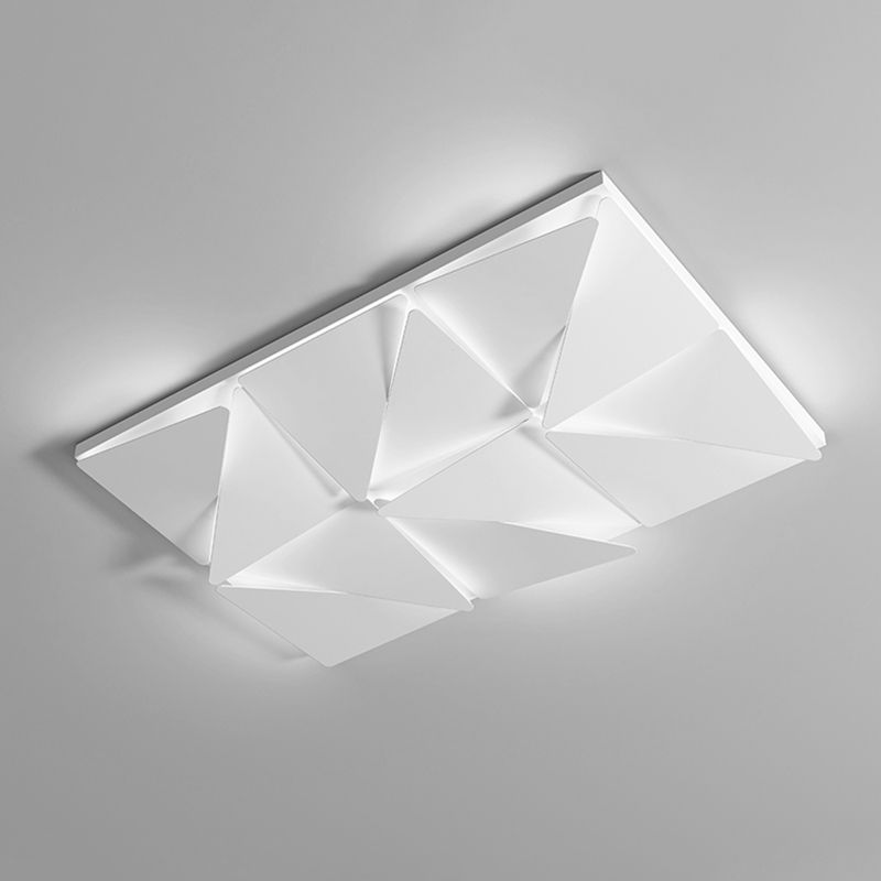 Metal LED Modern Flush Mount Rectangle Shape Ceiling Light with Acrylic Shade for Bedroom