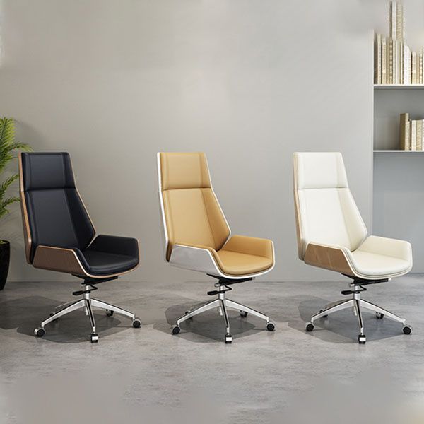 Modern Fixed Arms Managers Chair Height-adjustable Swivel Ergonomic Executive Chair