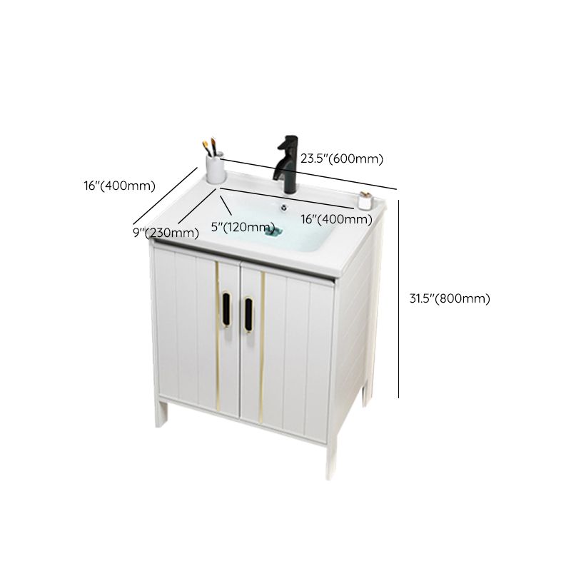 Metal Sink Vanity Freestanding Bathroom Sink Vanity with Single Sink