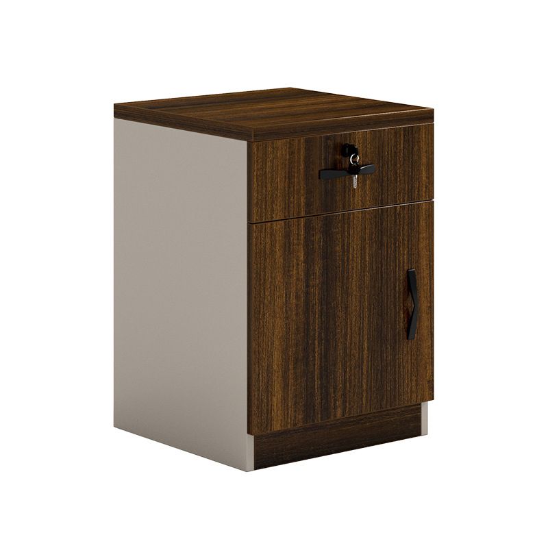 Modern File Cabinet Wood Key Lock Storage Filing Cabinet for Office