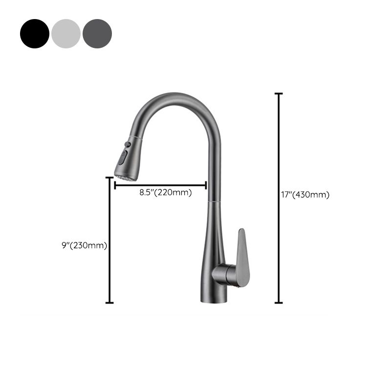 Modern 1-Handle Kitchen Faucet Stainless Steel Standard Kitchen Faucet