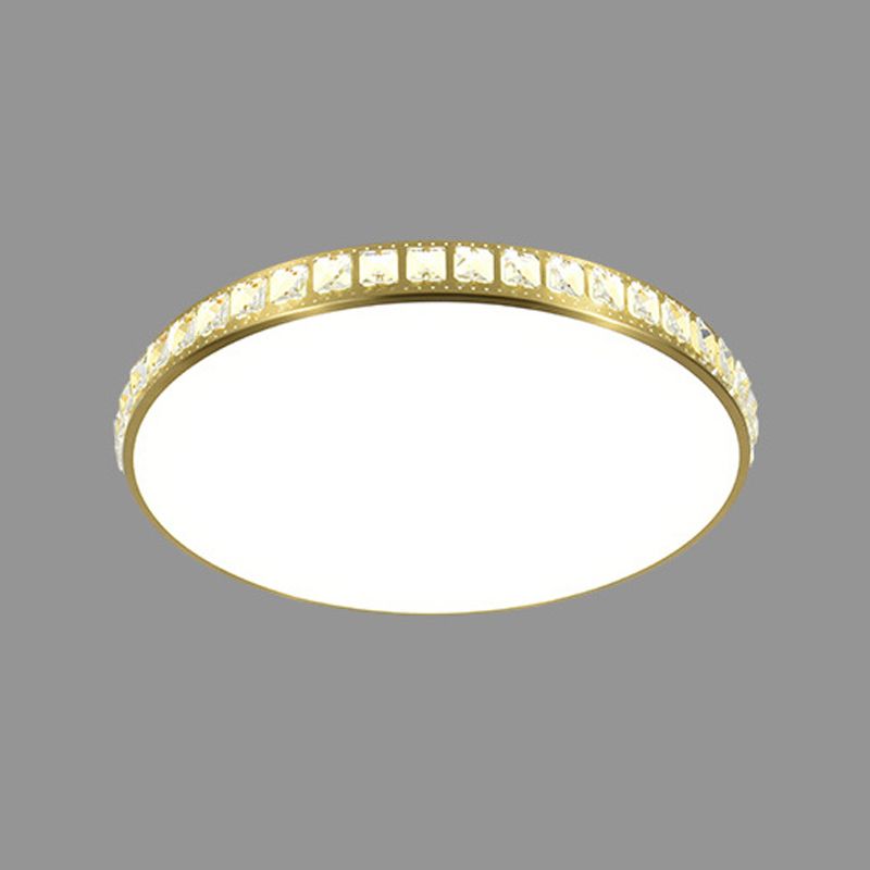 Modern Flush Light Gold Ceiling Lighting with Crystal for Bedroom