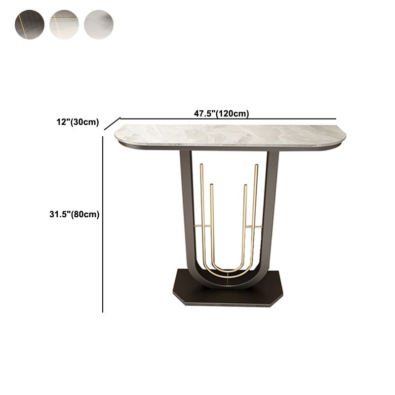 31.5" H Console Table, Modern Accent Table with Half Moon Top