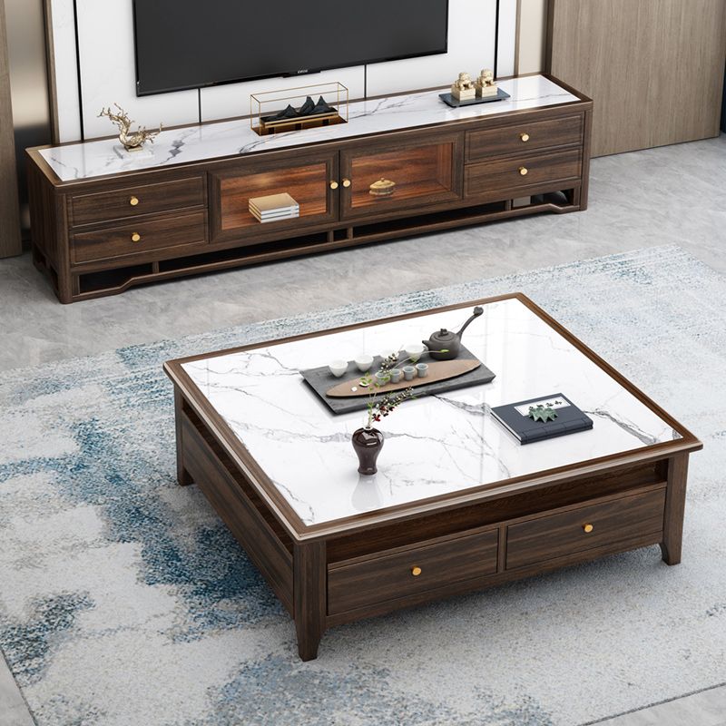 Glam TV Media Stand Drawers Incloused TV Media Console with for Living Room