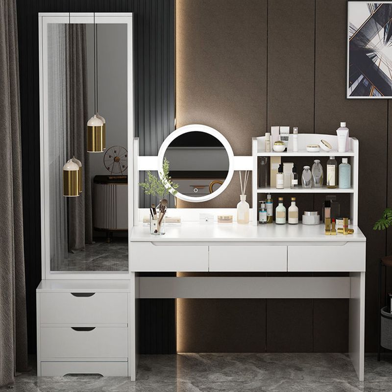 Wooden Modern with Drawer Bedroom Lighted Mirror Make-up Vanity