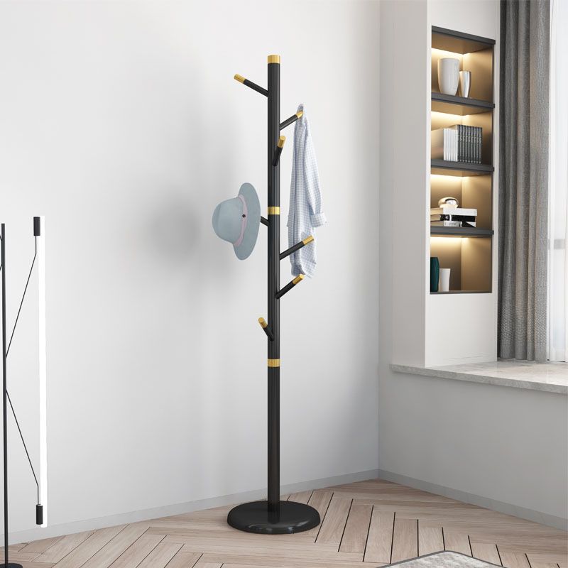 Contemporary Style Coat Hanger Solid Rubberwood Coat Rack for Living Room