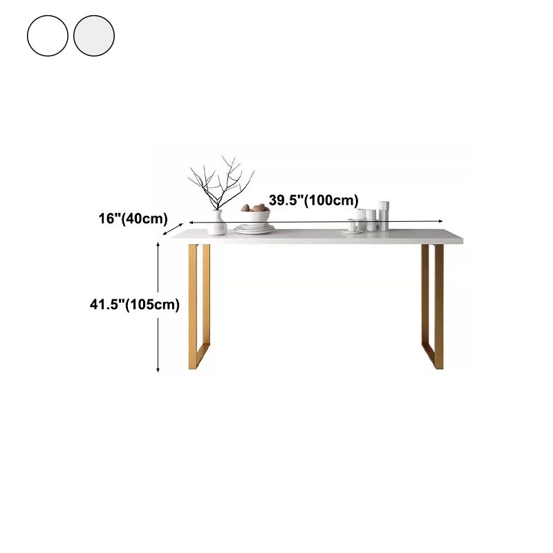 White Glam Style Bar Table in Metal and Faux Marble Bar Table Milk Tea Shop Bar Table