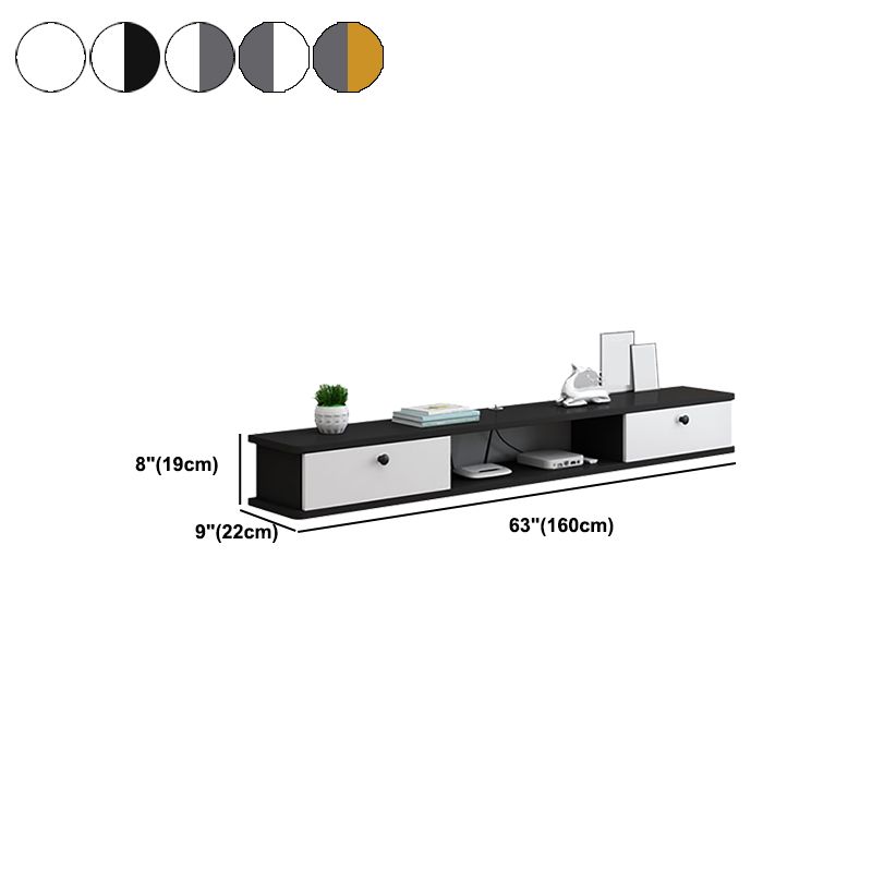 Engineered Wood TV Stand Modern Wall-mounted TV Cabinet with 2 Doors