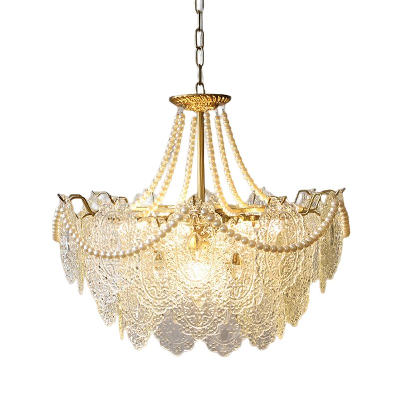 Ceiling Pendant Light Modern Style Glass Hanging Chandelier for Living Room