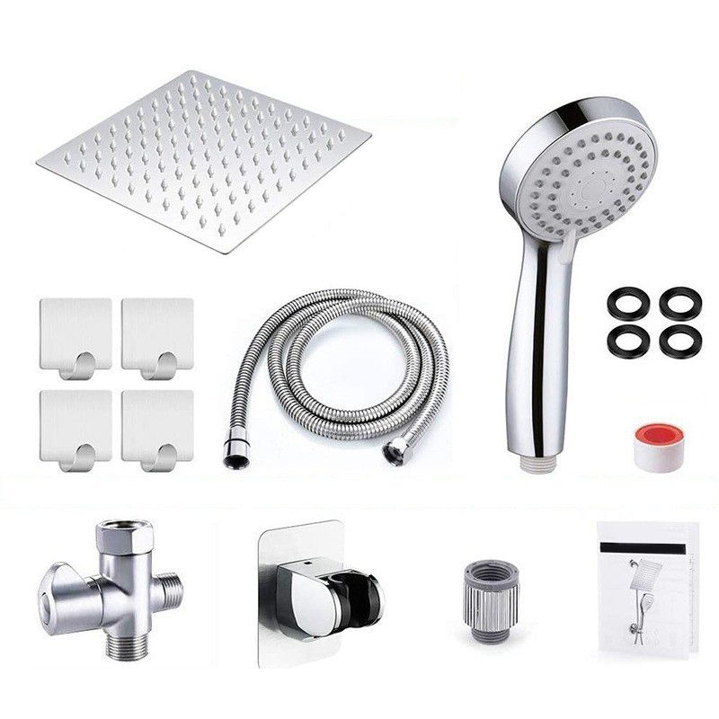 Classic Dual Shower Head Square Large Shower Head with Round Hand Shower