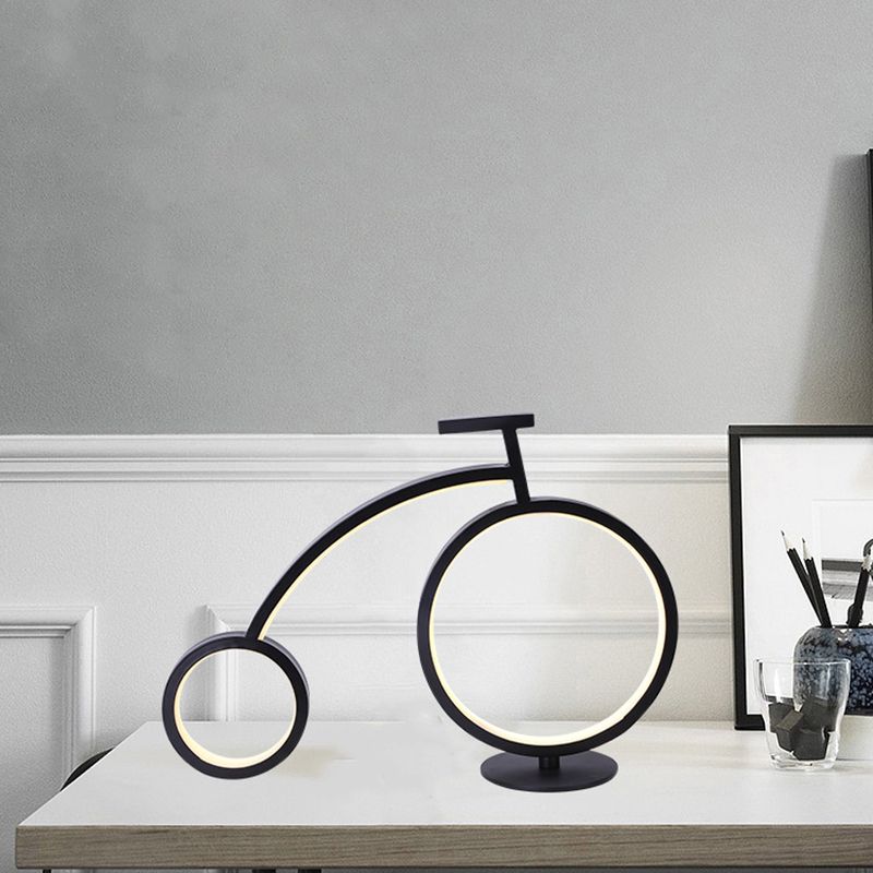 Novelty Bike Shaped Nightstand Lamp Minimalist Metal Bedside LED Table Light