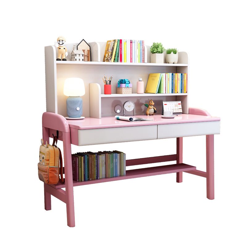 Light Children's Desk Adjustable Study Desk with Storage Shelves