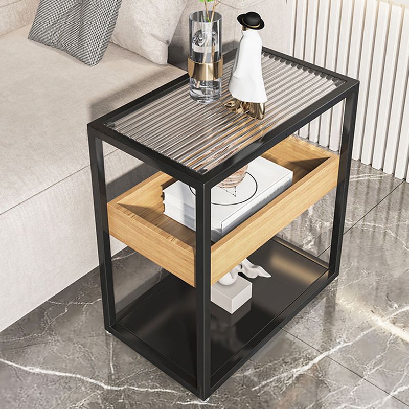 Open Storage Bedside Cabinet Modern Bed Nightstand for Bedroom