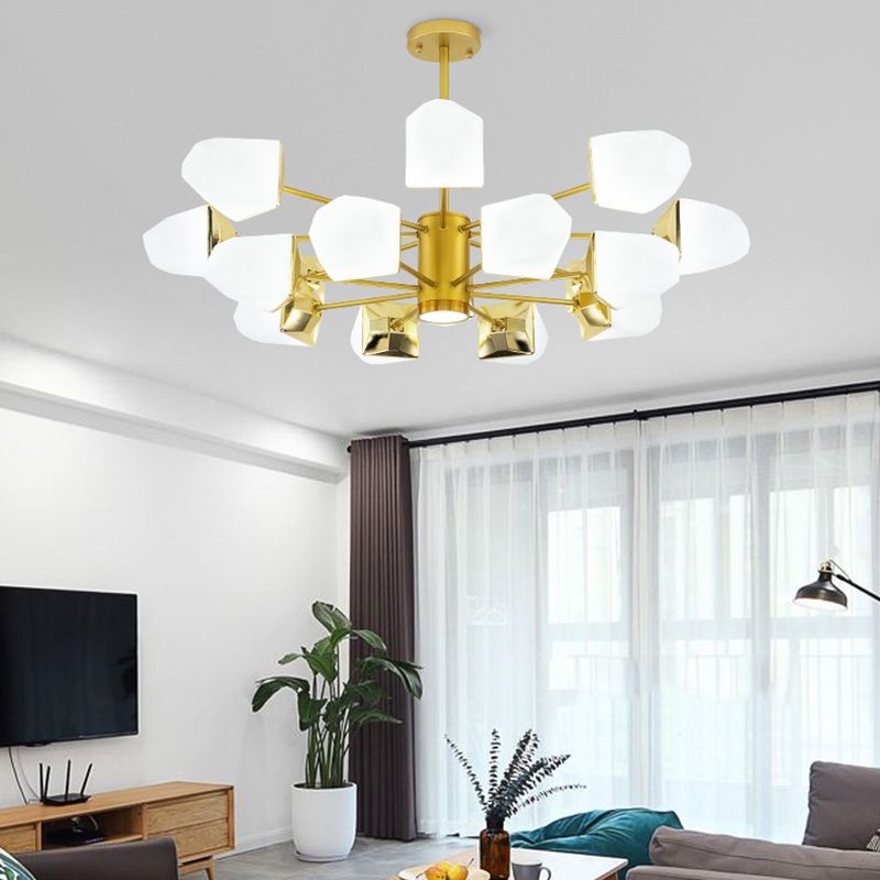 Modern Style Chandelier Light Multi Lights Metal Acrylic Pendant Light for Living Room