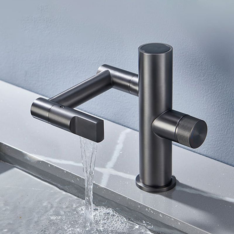 Contemporary Sink Faucet Solid Color Knob Handle Brass Bathroom Faucet