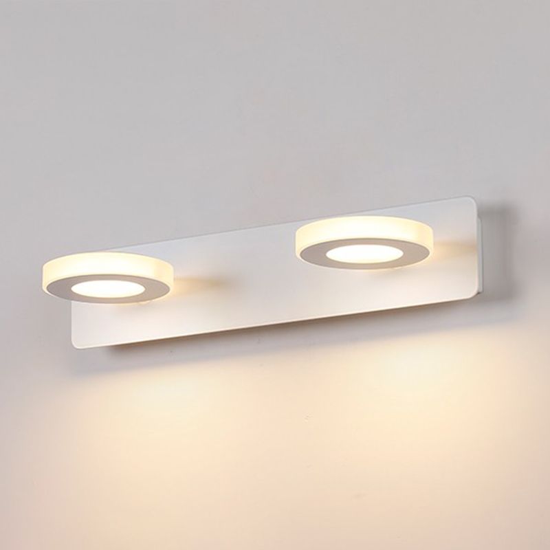 Postmodern metalen ijdelheid licht witte multi -lichten led spiegel licht voor badkamer