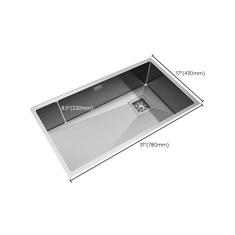 Contemporary Style Kitchen Sink Stainless Steel Noise-cancelling Design Kitchen Sink