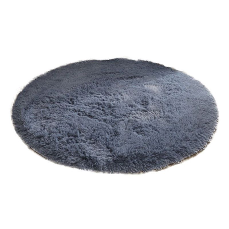 Modern Bedroom Plush Round Rug Polyester Carpet Anti-Slip Backing Rug for Living Room