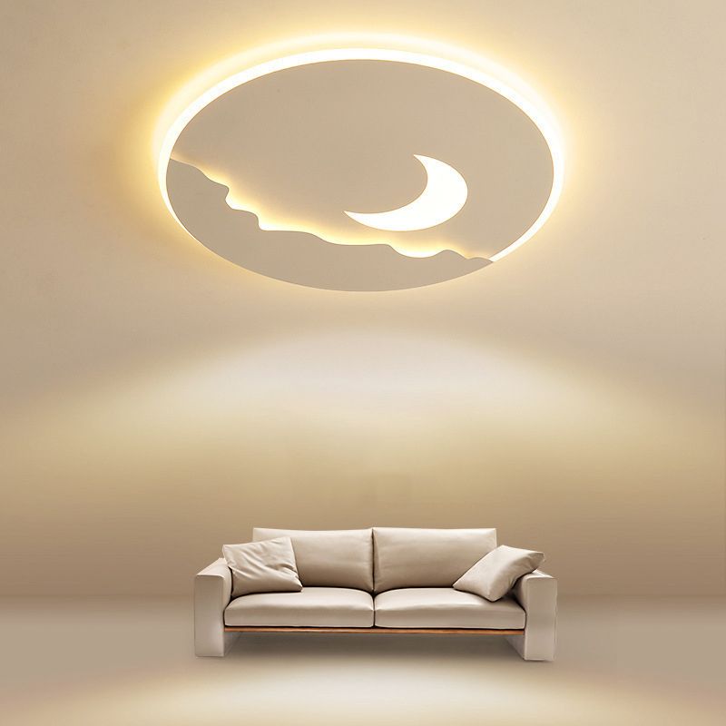 LED Contemporary Ceiling Light White Flush Mount Lighting for Foyer