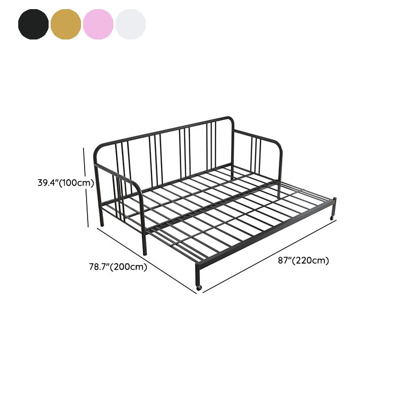 Scandinavian Iron Solid Color Daybed with Slat Headboard Kid Bed