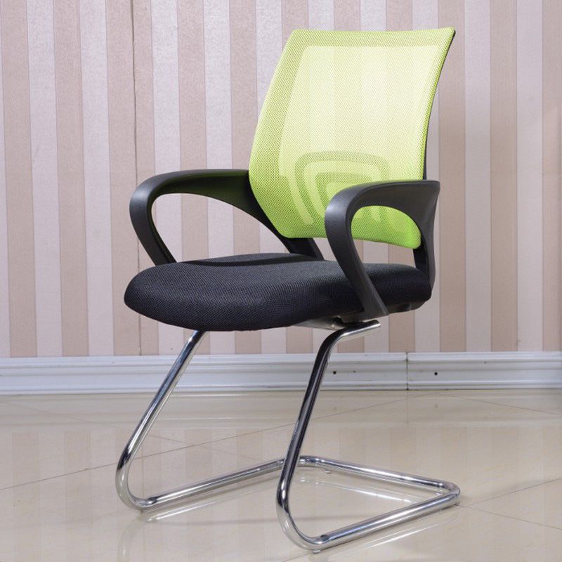 Modern Fixed Arms Conference Chair Mesh-back Chair for Office