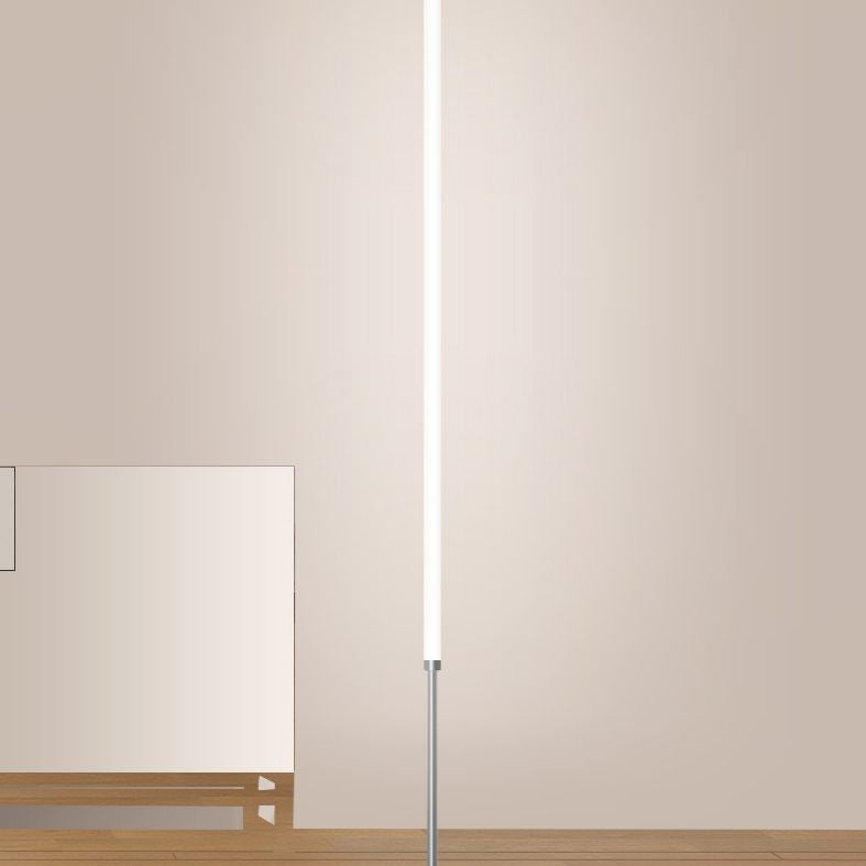 Acrylic Tubular Standing Floor Light Minimalism Chrome Finish LED Floor Lamp for Living Room