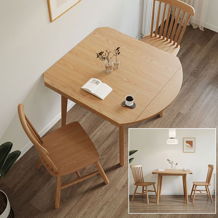 Folding Round Dining Table Solid Wood Dining Table with 4 Legs