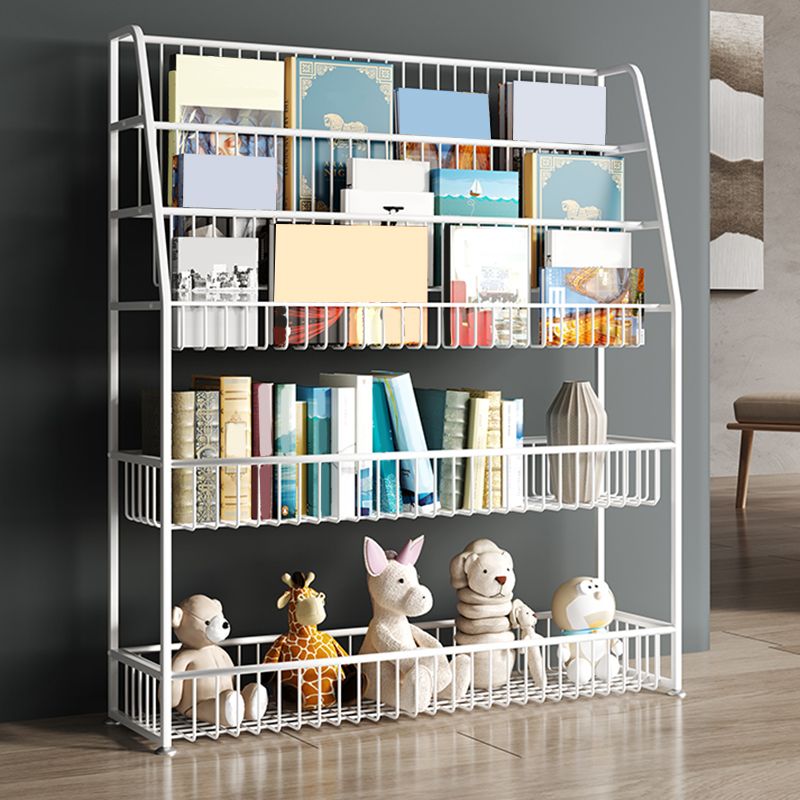 Contemporary Open Back Metal Bookshelf Freestanding Book Organizer