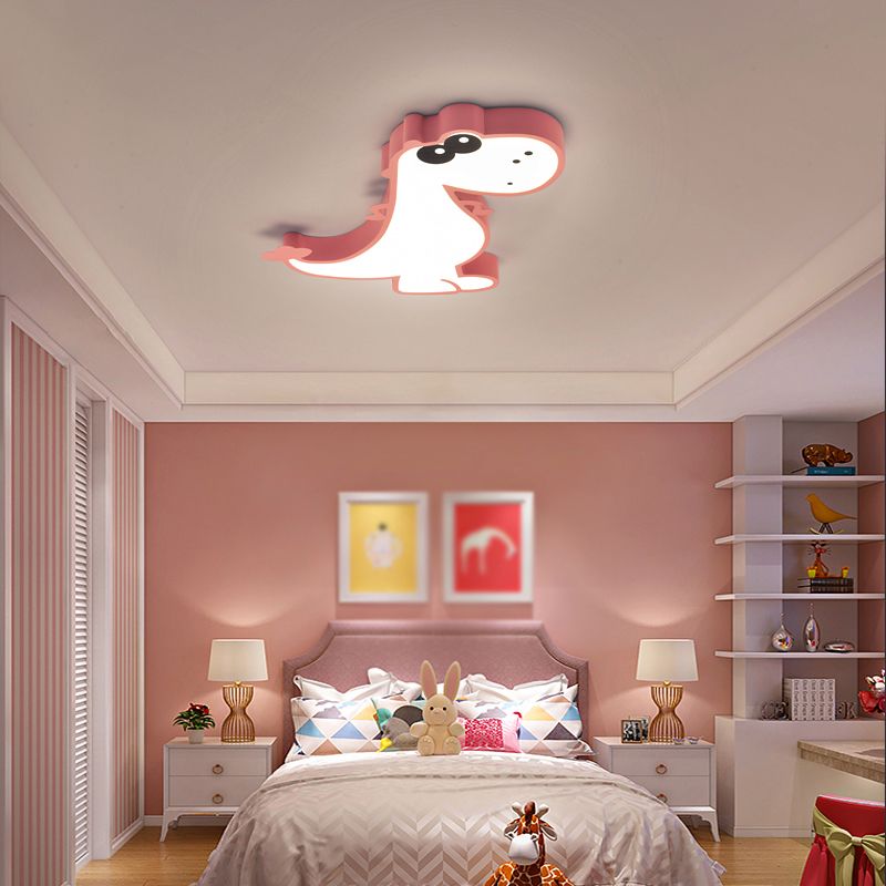 Dinosaur Shape LED Ceiling Lamp Modern Iron 1 Light Flush Mount for Bedroom