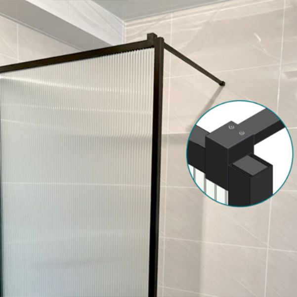 Fixed Black Shower Screen Full Frame Half Partition Shower Door