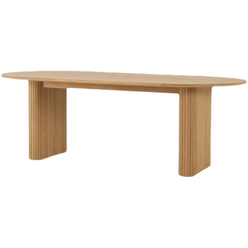 Modern Solid Wood Office Desk Oval Task Desk with 2-Legs for Home