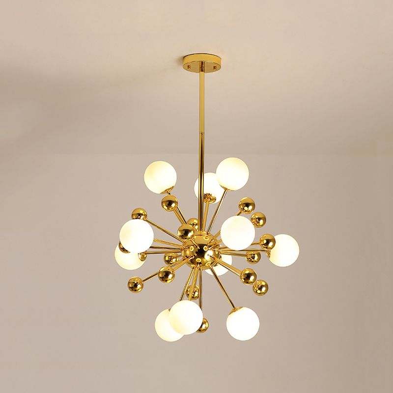 Living Room Hanging Chandelier Metal Contemporary Pendant Light in Gold