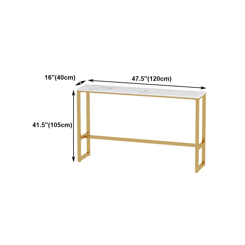 Traditional Luxury Bar Table Rectangle Stone Bar Table with Trestle Base