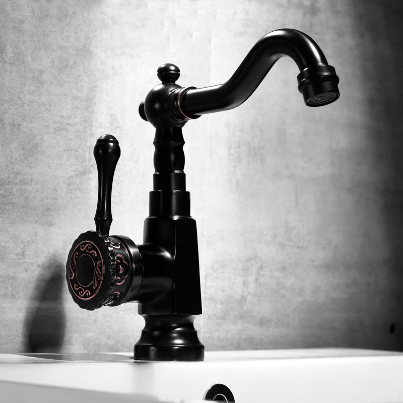 Glam Style Vessel Sink Faucet Swivel Spout Lever Handle Vessel Faucet